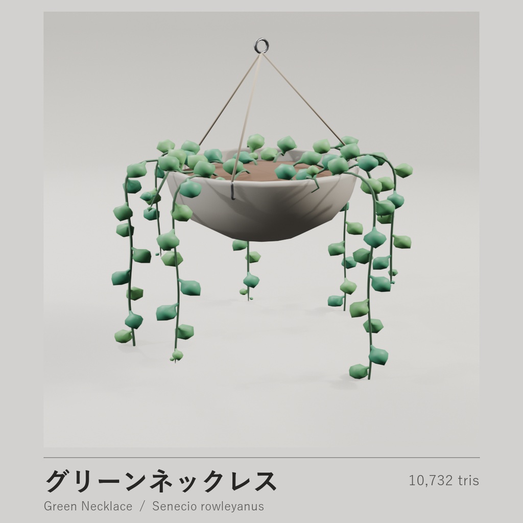 ローポリ多肉植物 10点セット|VRChat・Unity対応(.unitypackage 同梱)