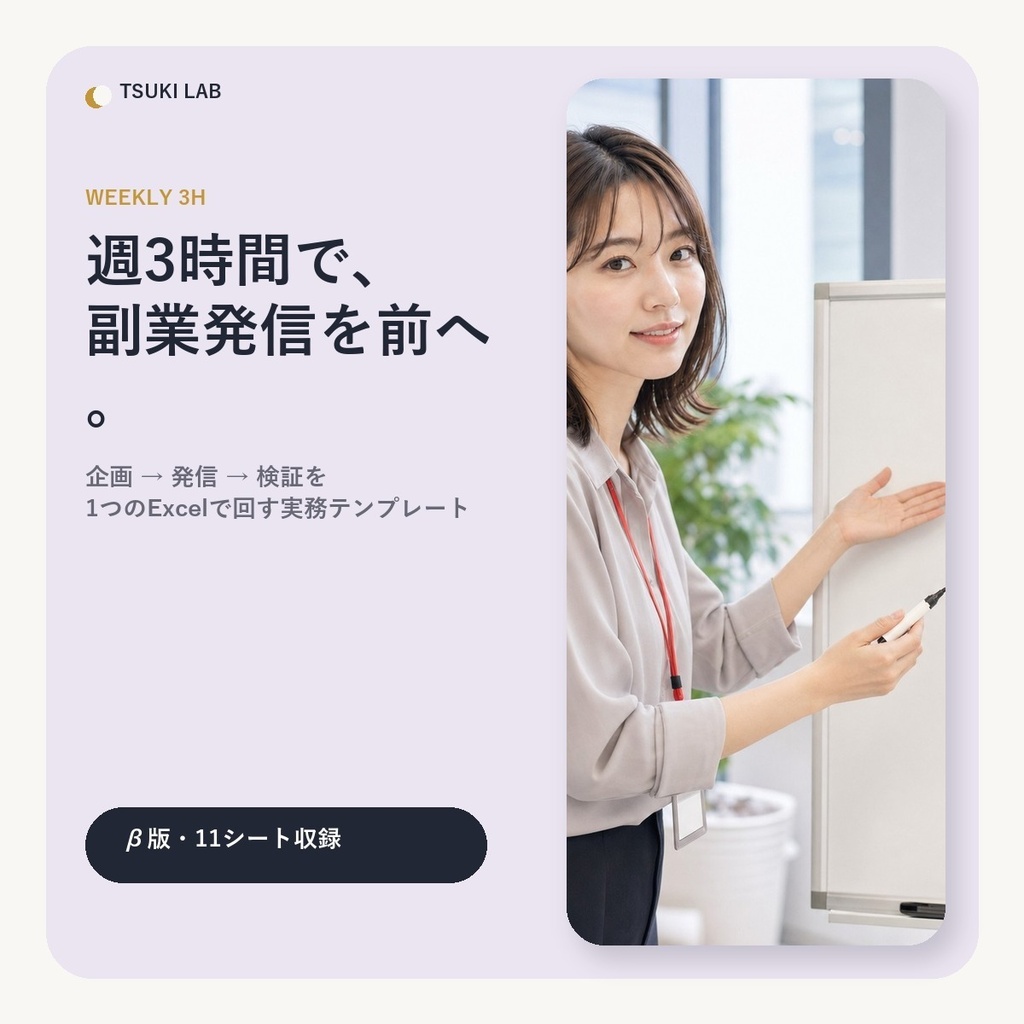 週3時間副業発信スターター β版|発信・KPI・週次PDCAを1つに