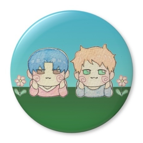 寝そべり44mm缶バッジ