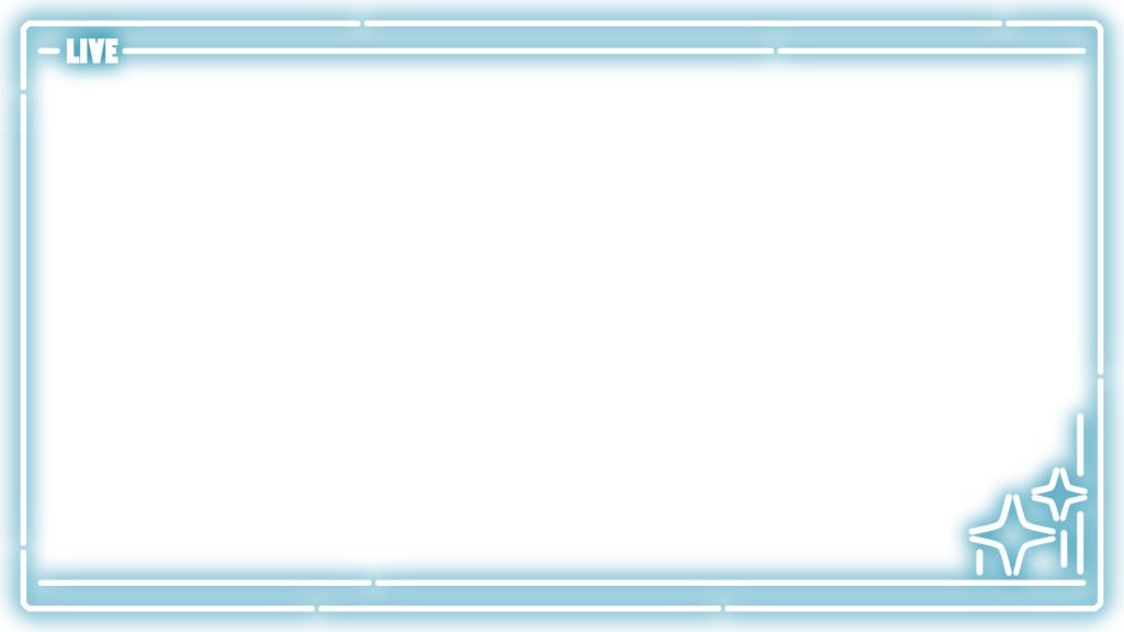 【無料素材】ネオン風ライブフレーム - ワンカラー