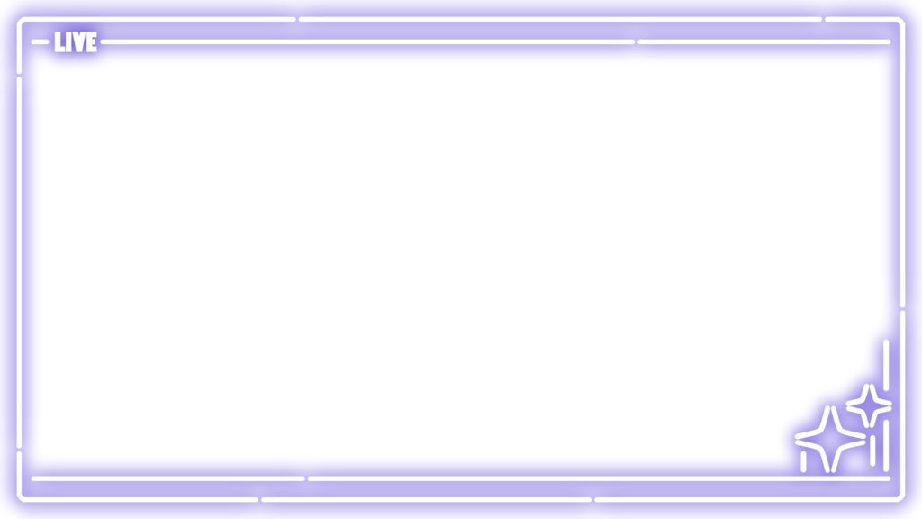 【無料素材】ネオン風ライブフレーム - ワンカラー