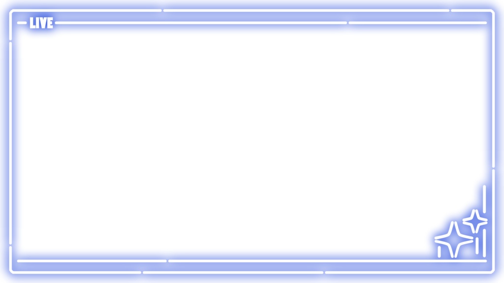 【無料素材】ネオン風ライブフレーム - ワンカラー