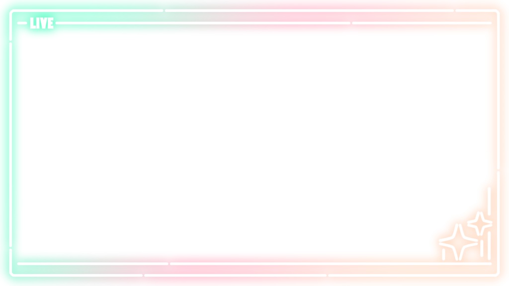 【無料素材】ネオン風ライブフレーム - グラデーション