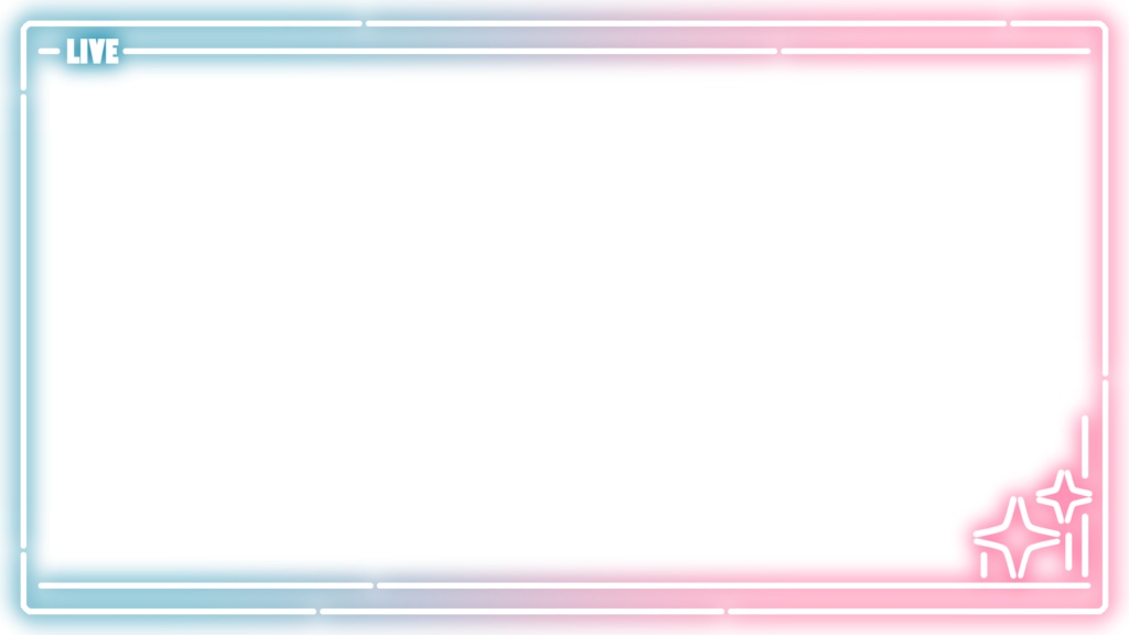 【無料素材】ネオン風ライブフレーム - グラデーション