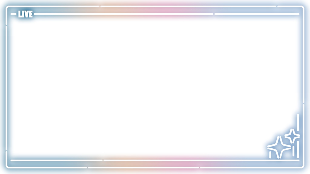 【無料素材】ネオン風ライブフレーム - グラデーション