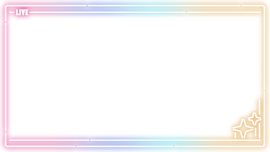 【無料素材】ネオン風ライブフレーム - グラデーション