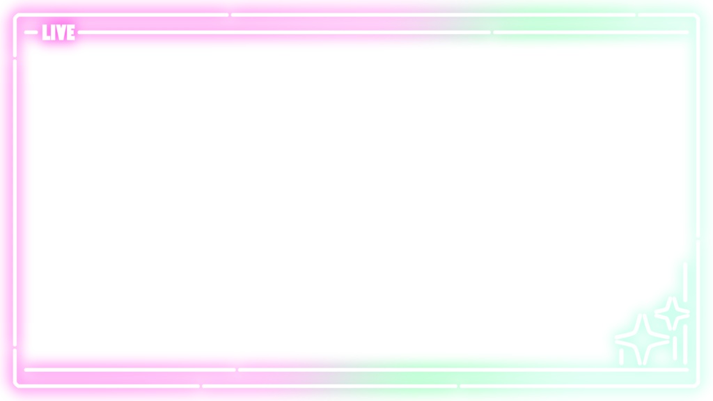 【無料素材】ネオン風ライブフレーム - グラデーション
