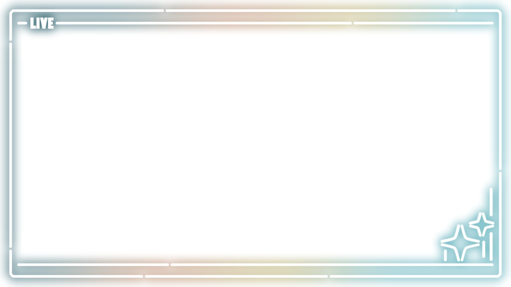 【無料素材】ネオン風ライブフレーム - グラデーション