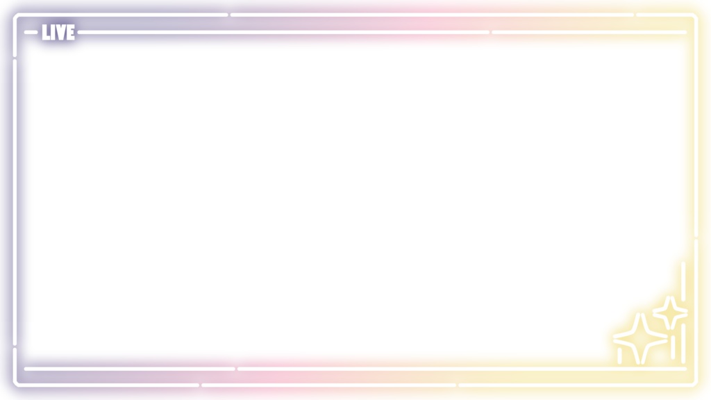 【無料素材】ネオン風ライブフレーム - グラデーション