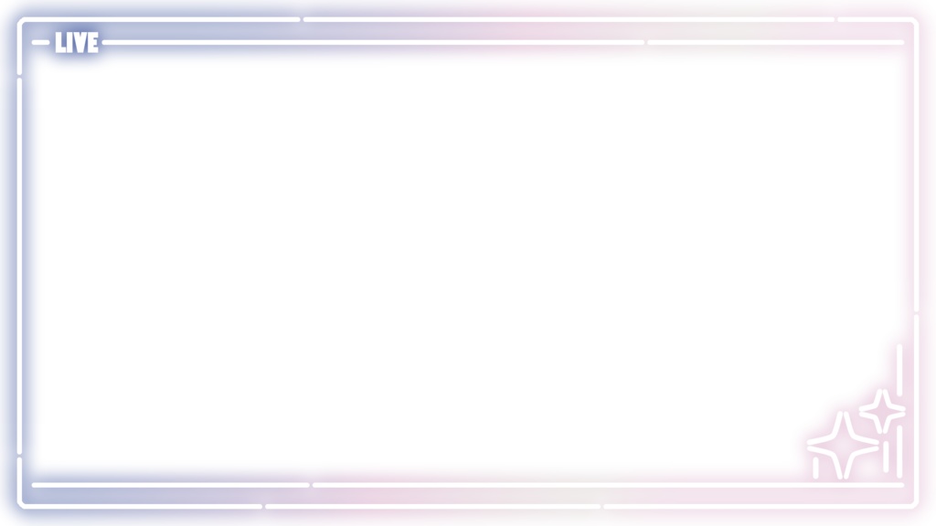 【無料素材】ネオン風ライブフレーム - グラデーション