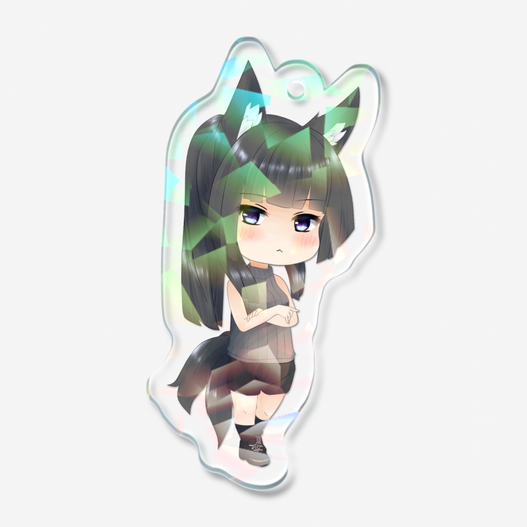 ちびキャラ風「黒きつねちゃん」
