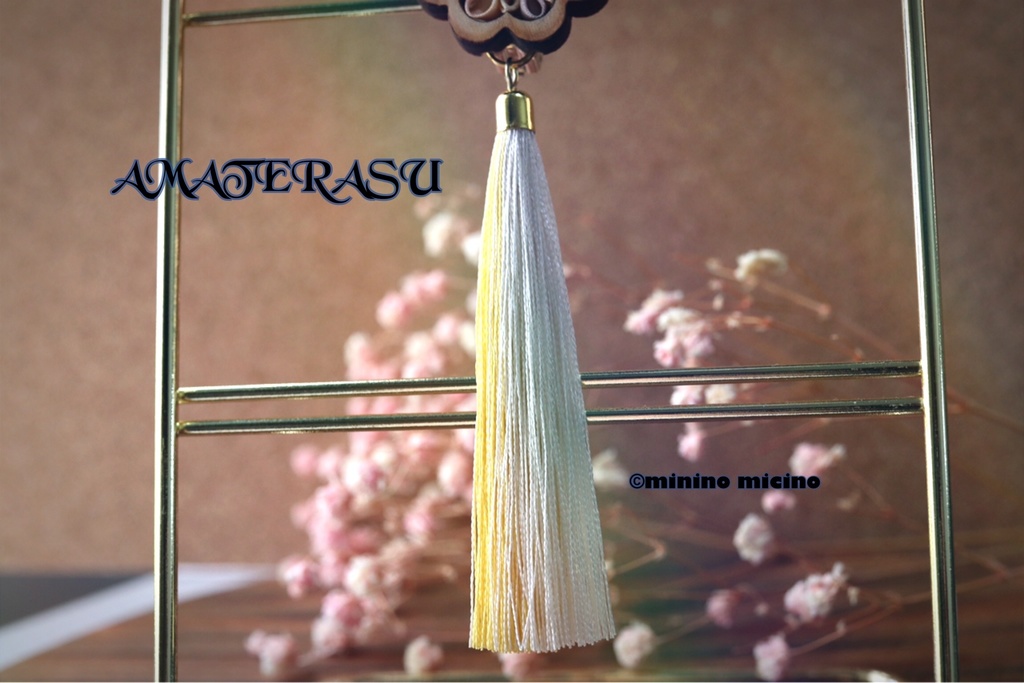 天照 限定 梅 向日葵 つまみ細工イヤリング&ピアス タッセル付 1点売り