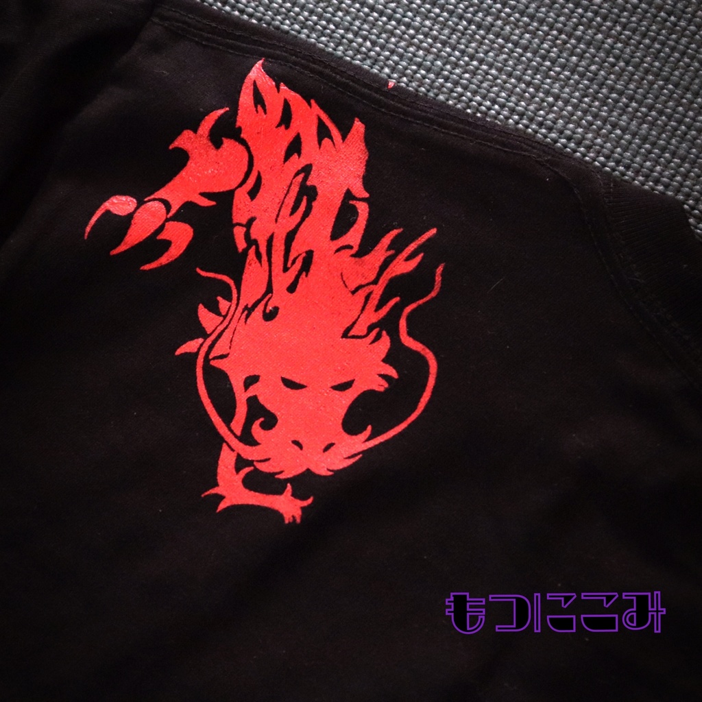 アナログシルクスクリーン プリントT❁赤龍伽羅