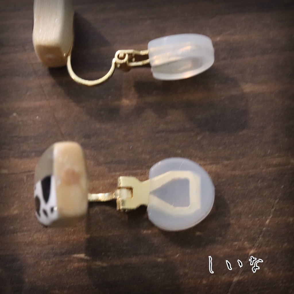 COW柄アートイヤリング ミラーAパターン