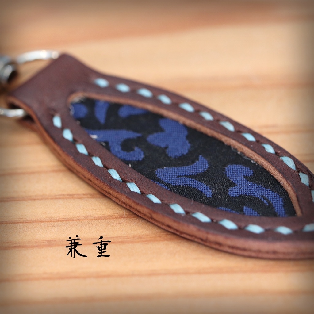 箔押革飾り❁石&青