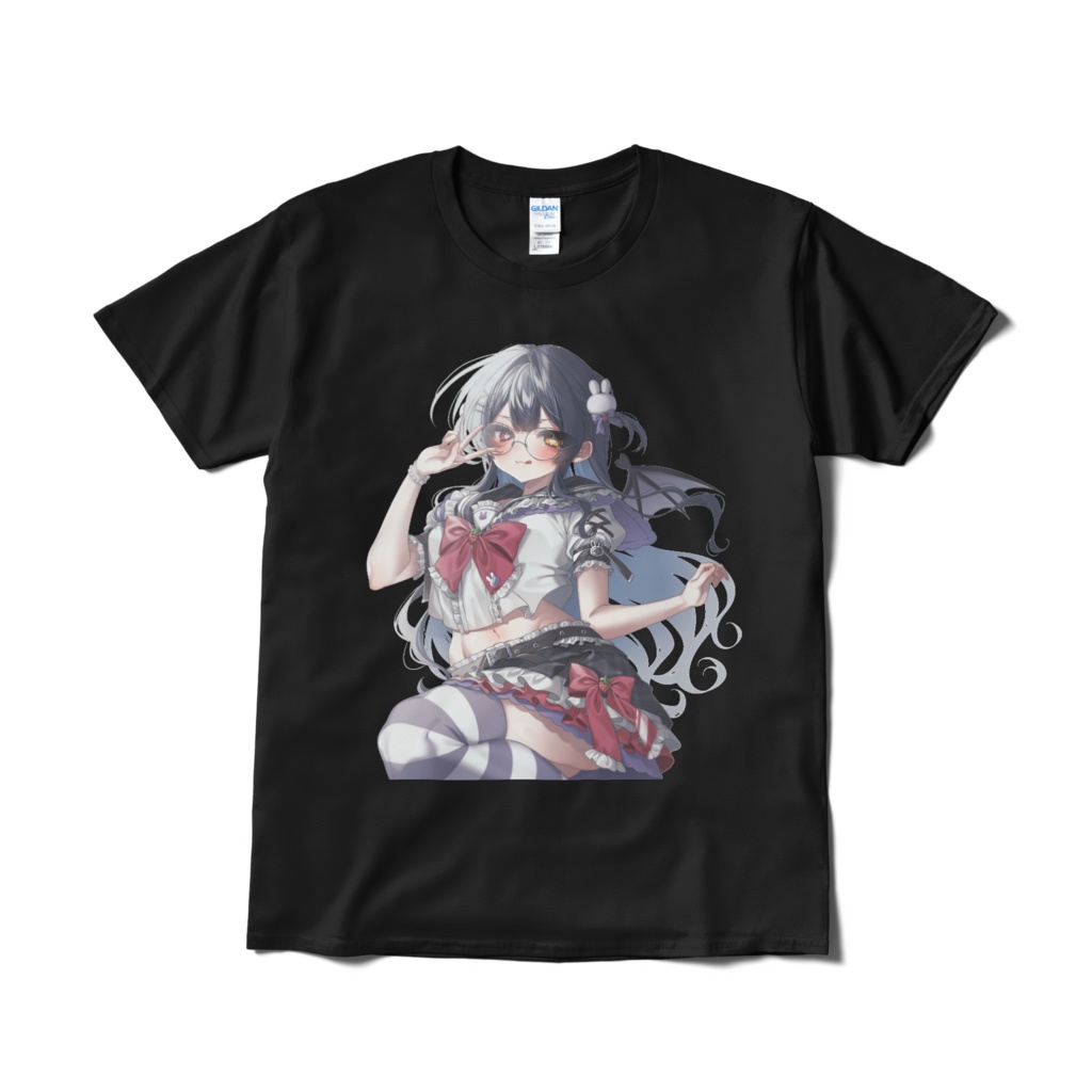 恋兎ましろ苺セーラー黒Tシャツ