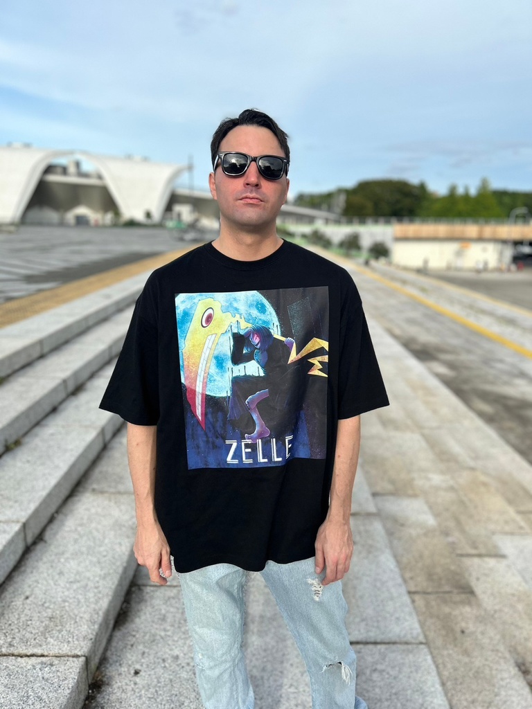 ビッグシルエットTシャツ -Zelle ゾグゾ- BLACK/WHITE