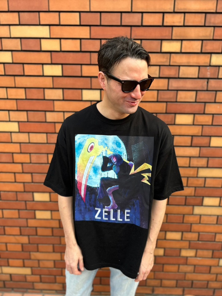 ビッグシルエットTシャツ -Zelle ゾグゾ- BLACK/WHITE