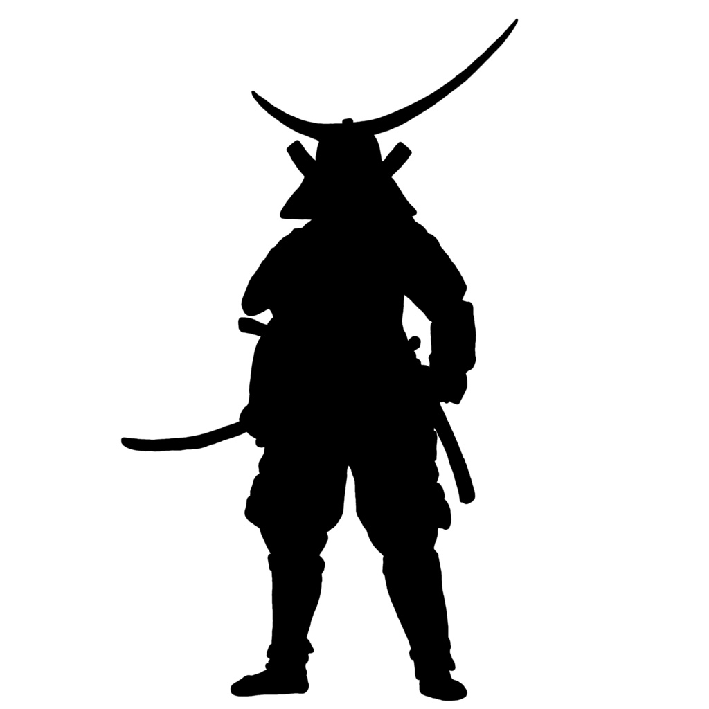 戦国武将風シルエット素材