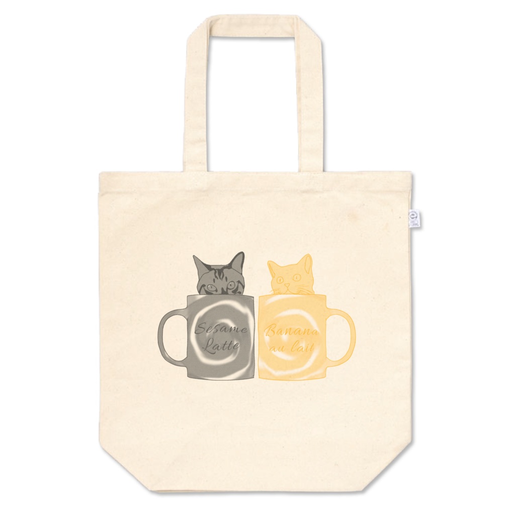 Latte Cat tote bag [sesame & banana]