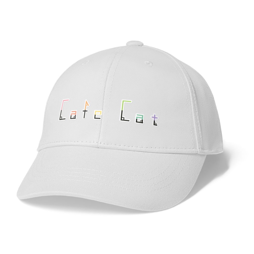 Cafe Cat Logo Cap [pastel rainbow] [white]