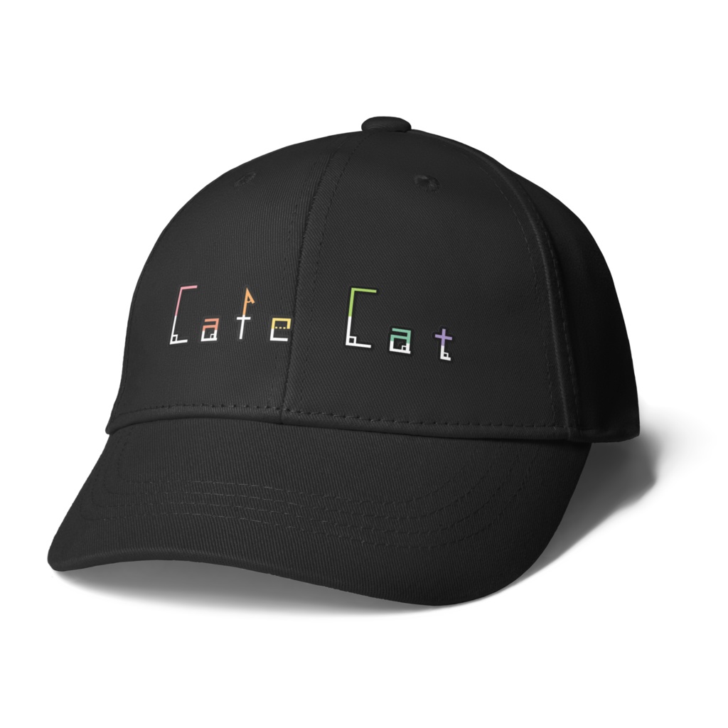 Cafe Cat Logo Cap [pastel rainbow] [black]
