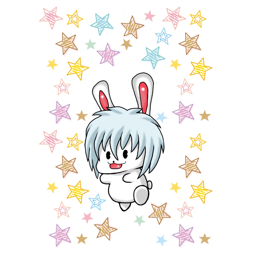 うさぎ彼氏Tシャツ【両面プリント】(うさみくん)