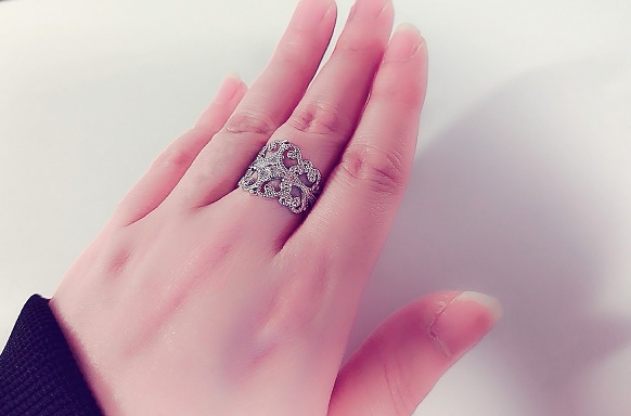 【素材】透かしのシルバー/ゴールドリング