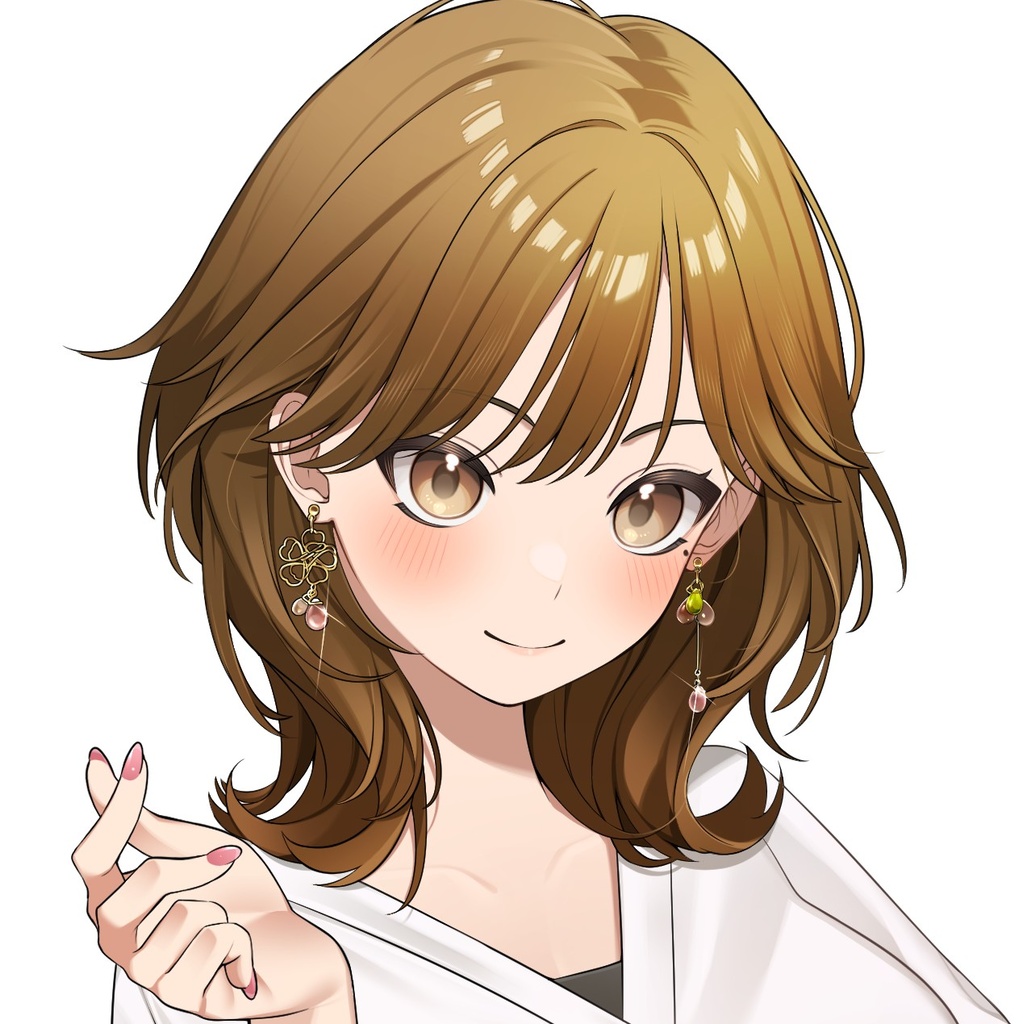 【創作】雫さくらのアシンメトリーピアス/イヤリング|春色ピンク×若葉グリーン