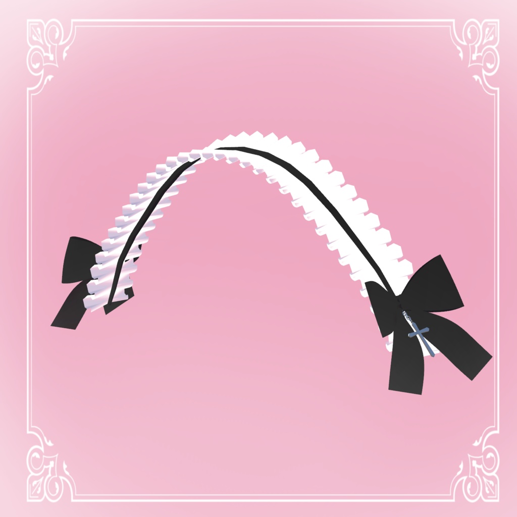 【無料】うさ耳メイドカチューシャ【ルルネ/rurune】