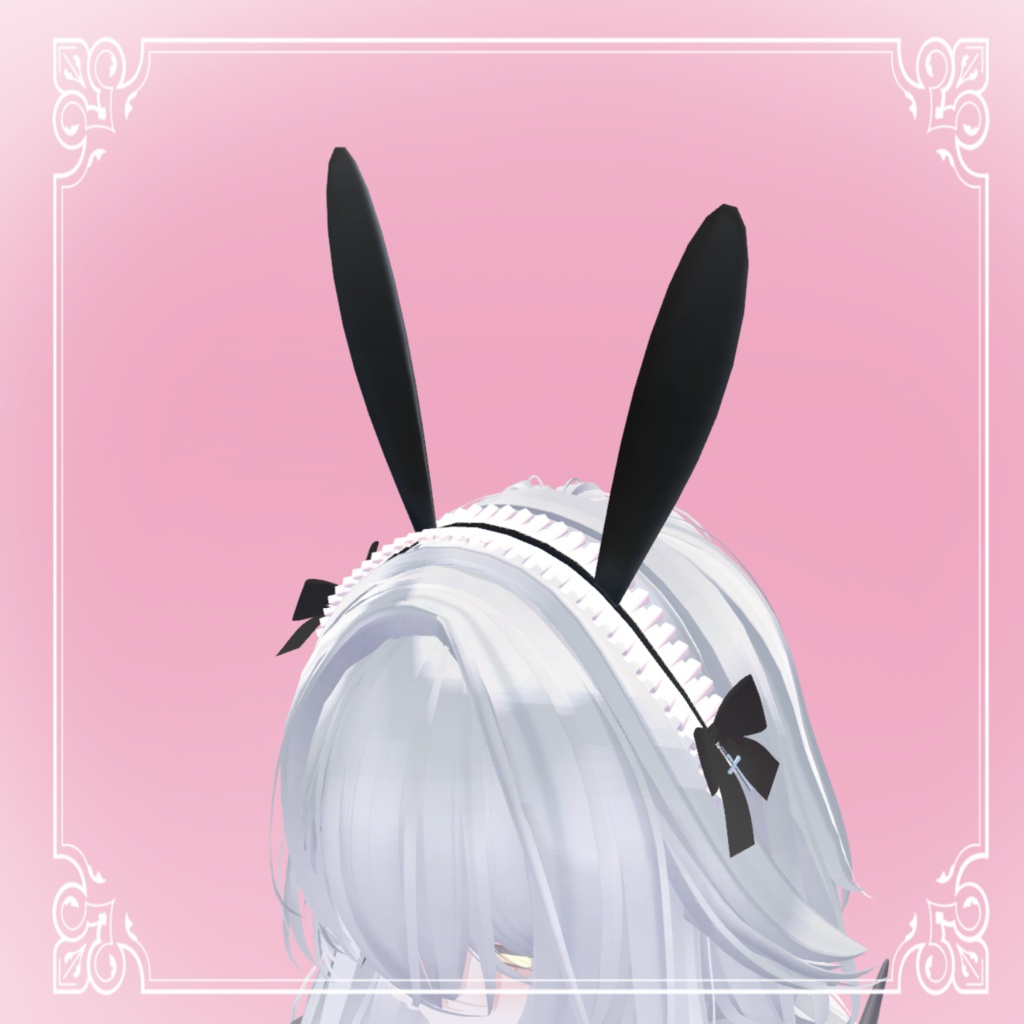 【無料】うさ耳メイドカチューシャ【ルルネ/rurune】