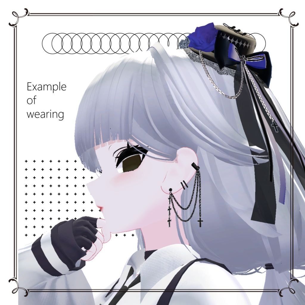 🎄セール中🎄ゴスロリ風ミニハット&ピアス【MA対応】