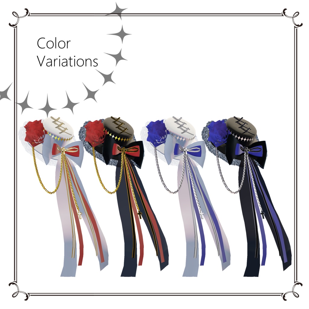 🎄セール中🎄ゴスロリ風ミニハット&ピアス【MA対応】