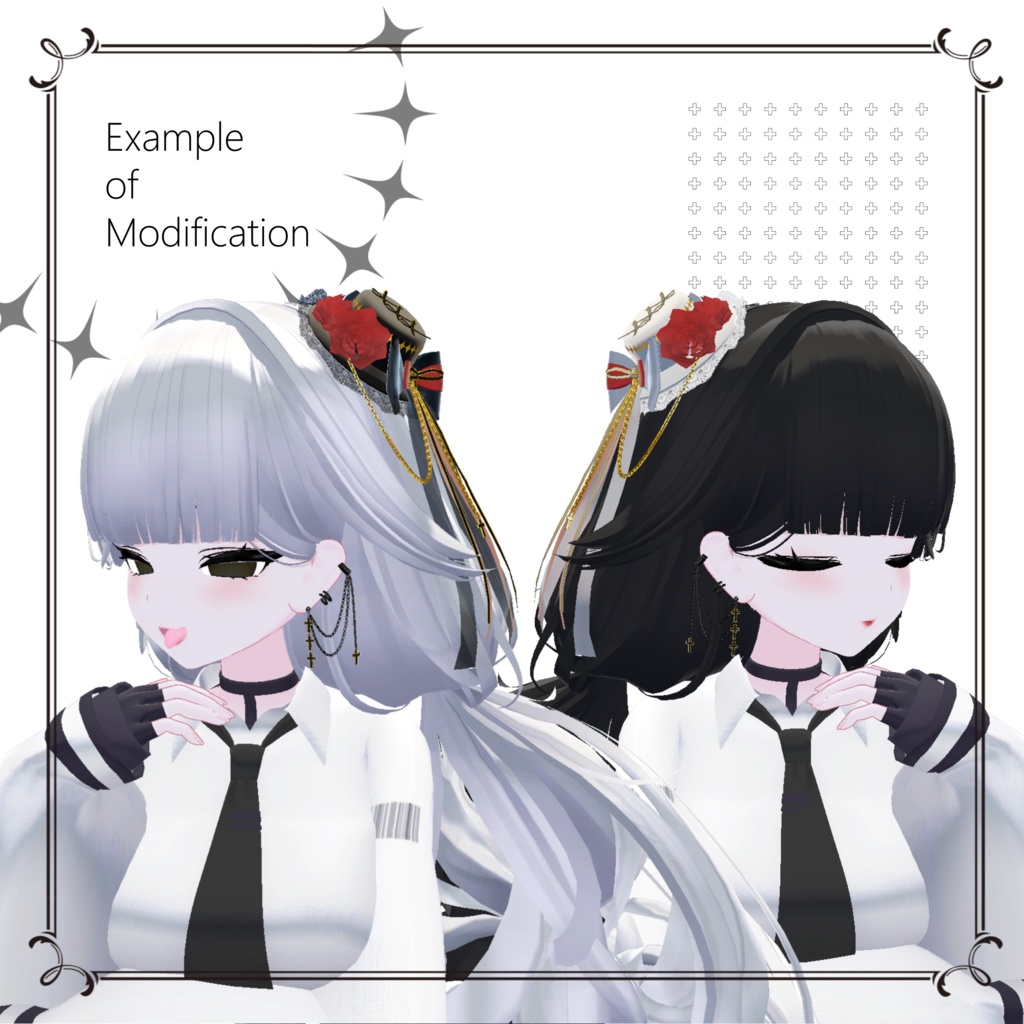 🎄セール中🎄ゴスロリ風ミニハット&ピアス【MA対応】