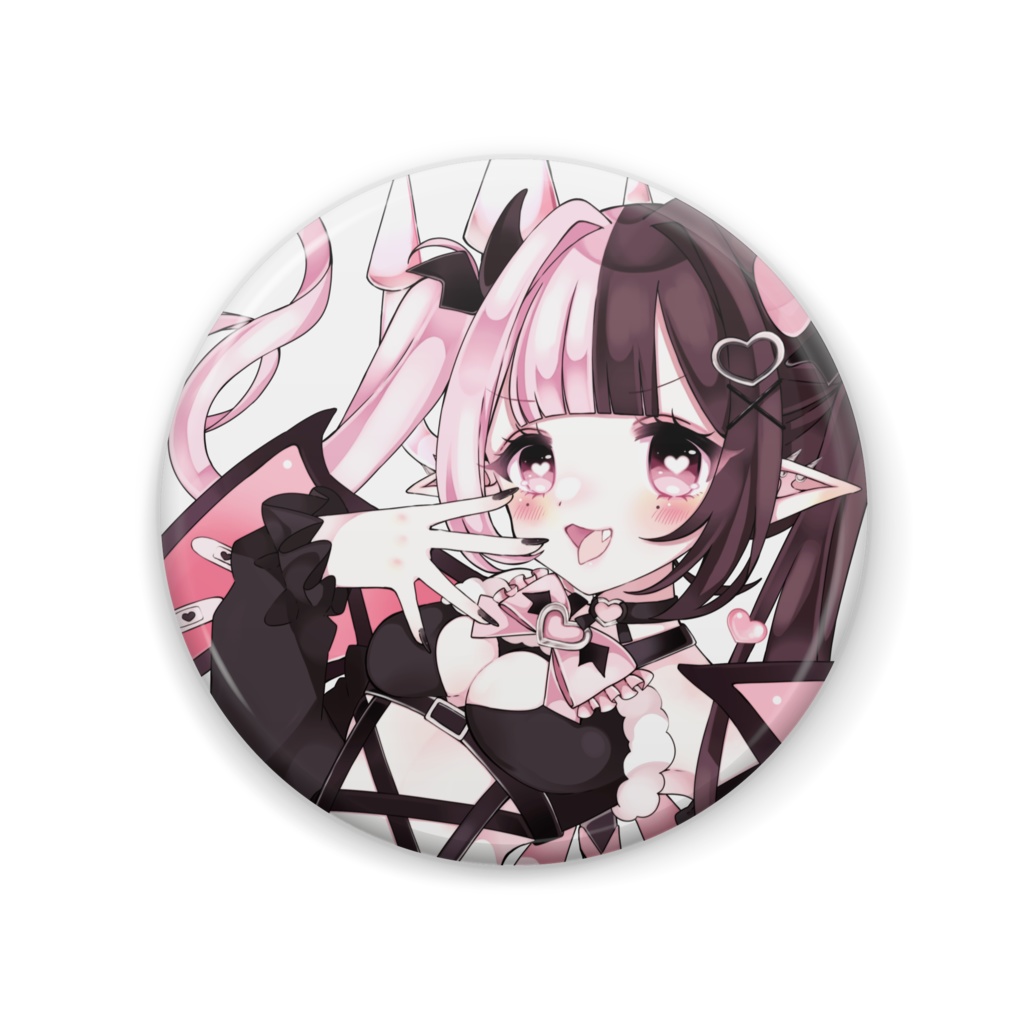 ♥黒羽るるあ♥　缶バッチ【白】
