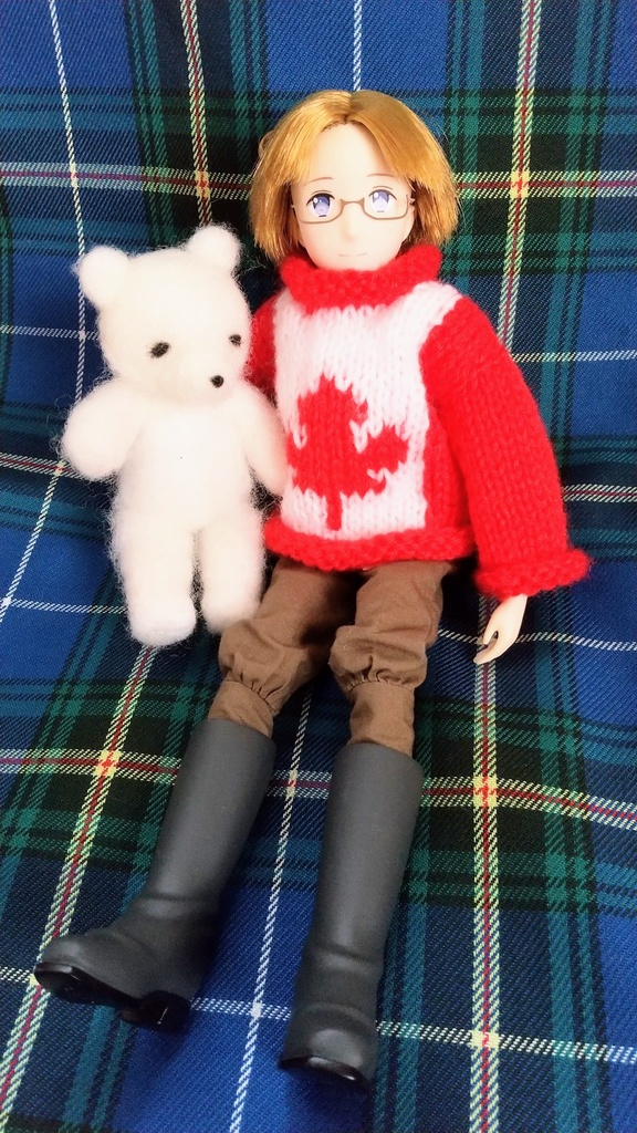 ドール用セーター(カナダ国旗柄)