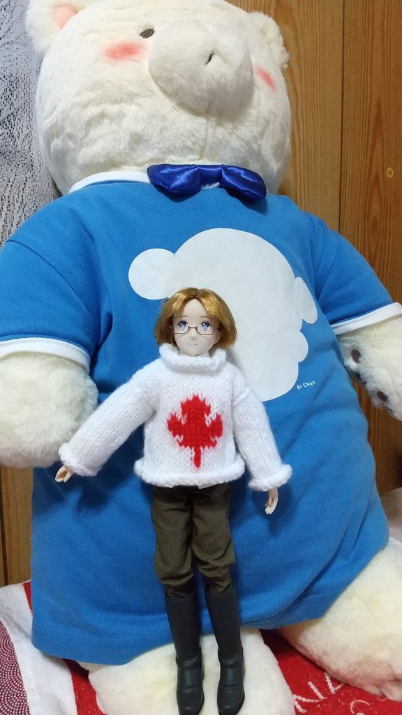 ドール用セーター(カナダ国旗柄)