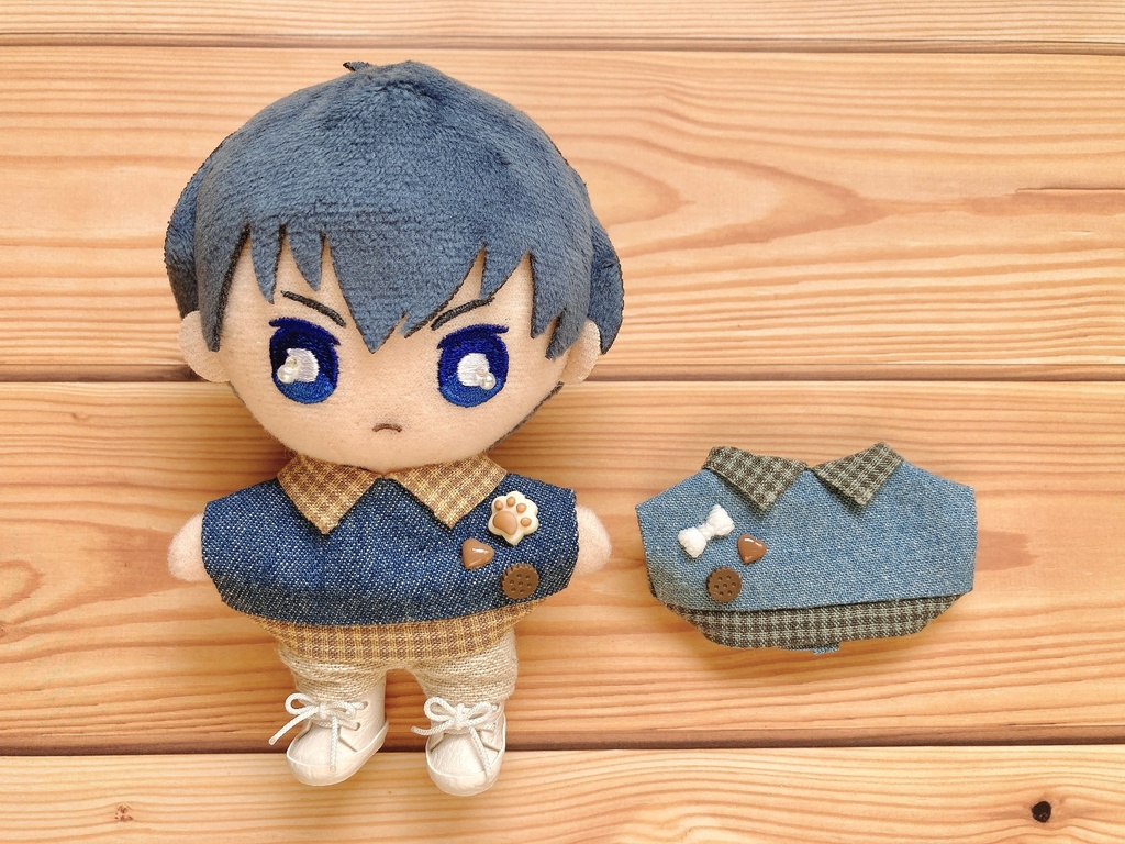 重ね着風デニムシャツ