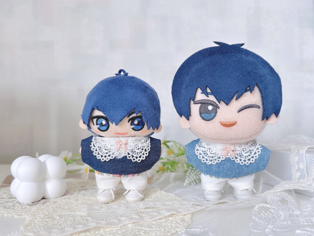 お花のフリルシャツとデニムベストセット