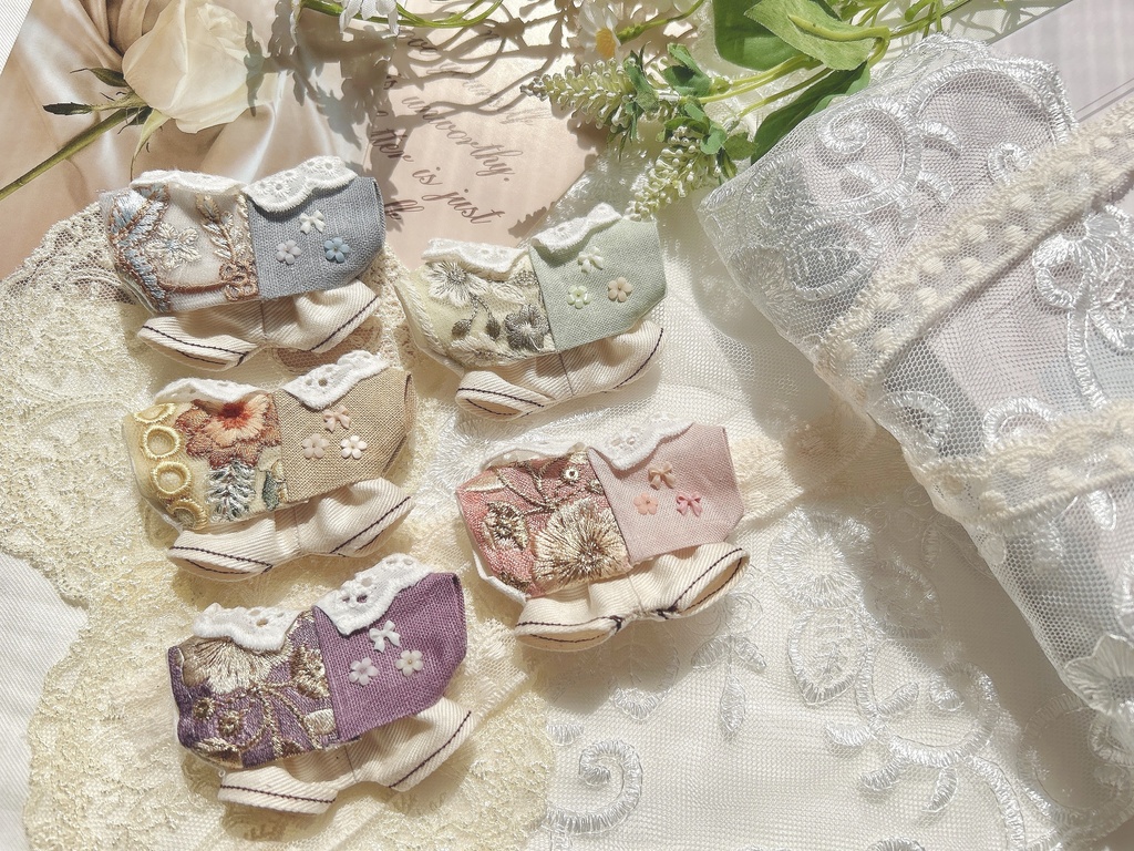 お花の刺繍シャツとパンツセット