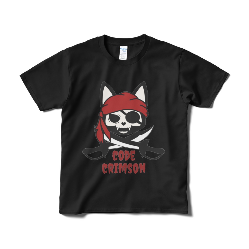 海賊ネコガイコツTシャツ