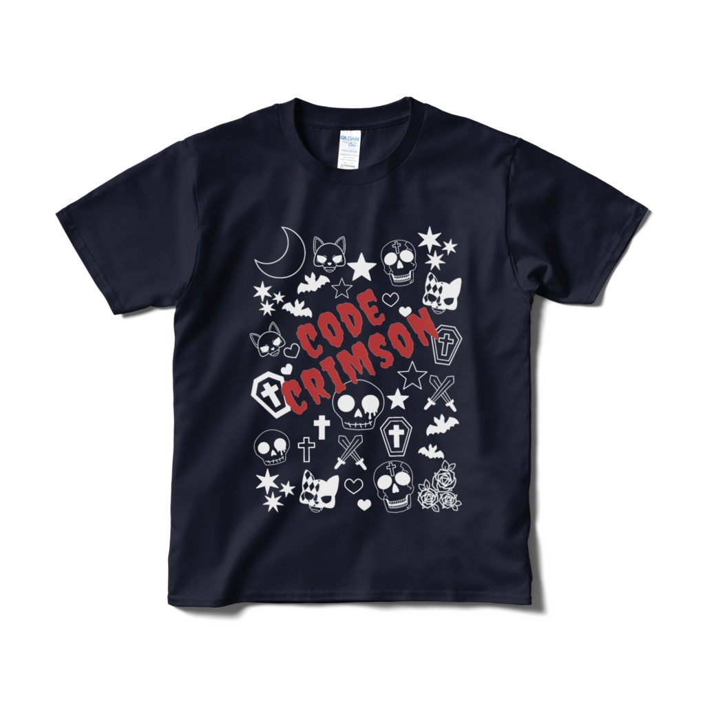 ゴシックパンク柄Tシャツ