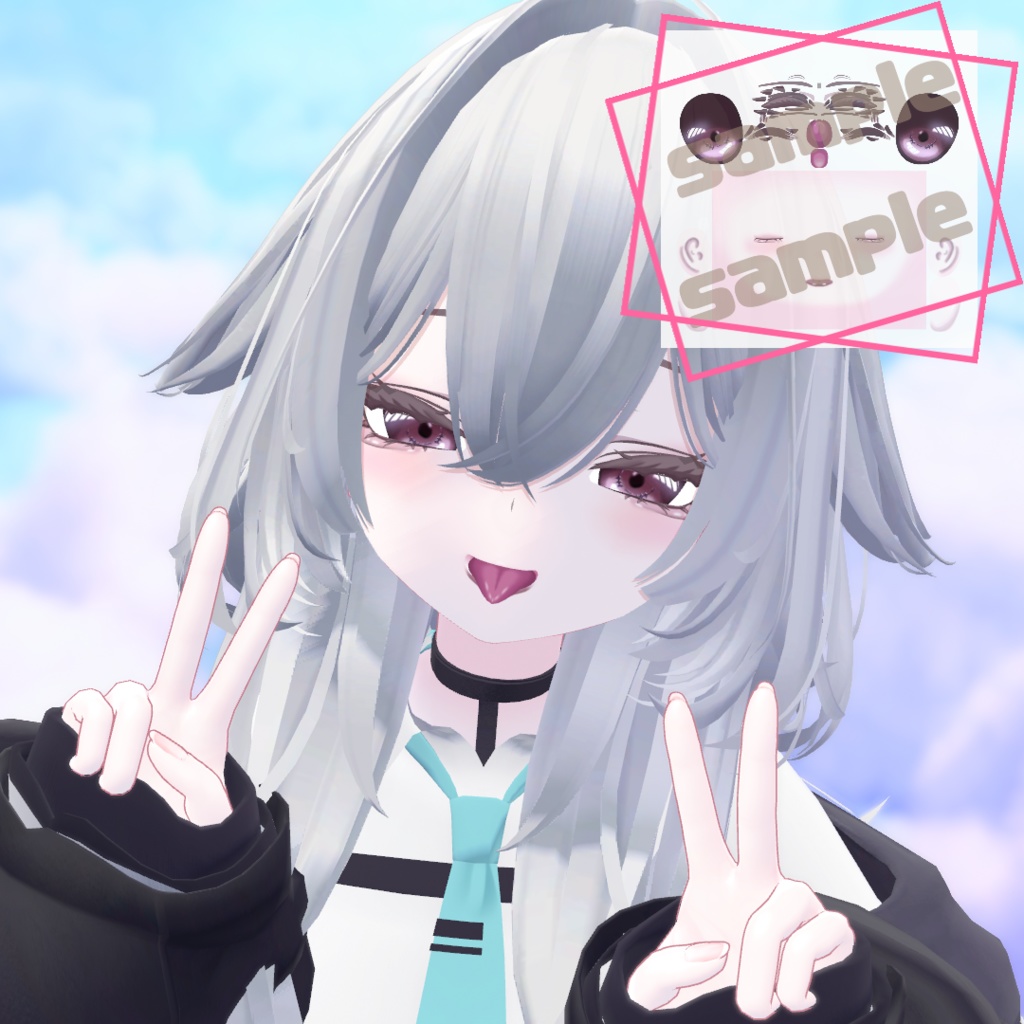 【VRchat】rurune Make&Eye ベリーショコラメイク 舌付き