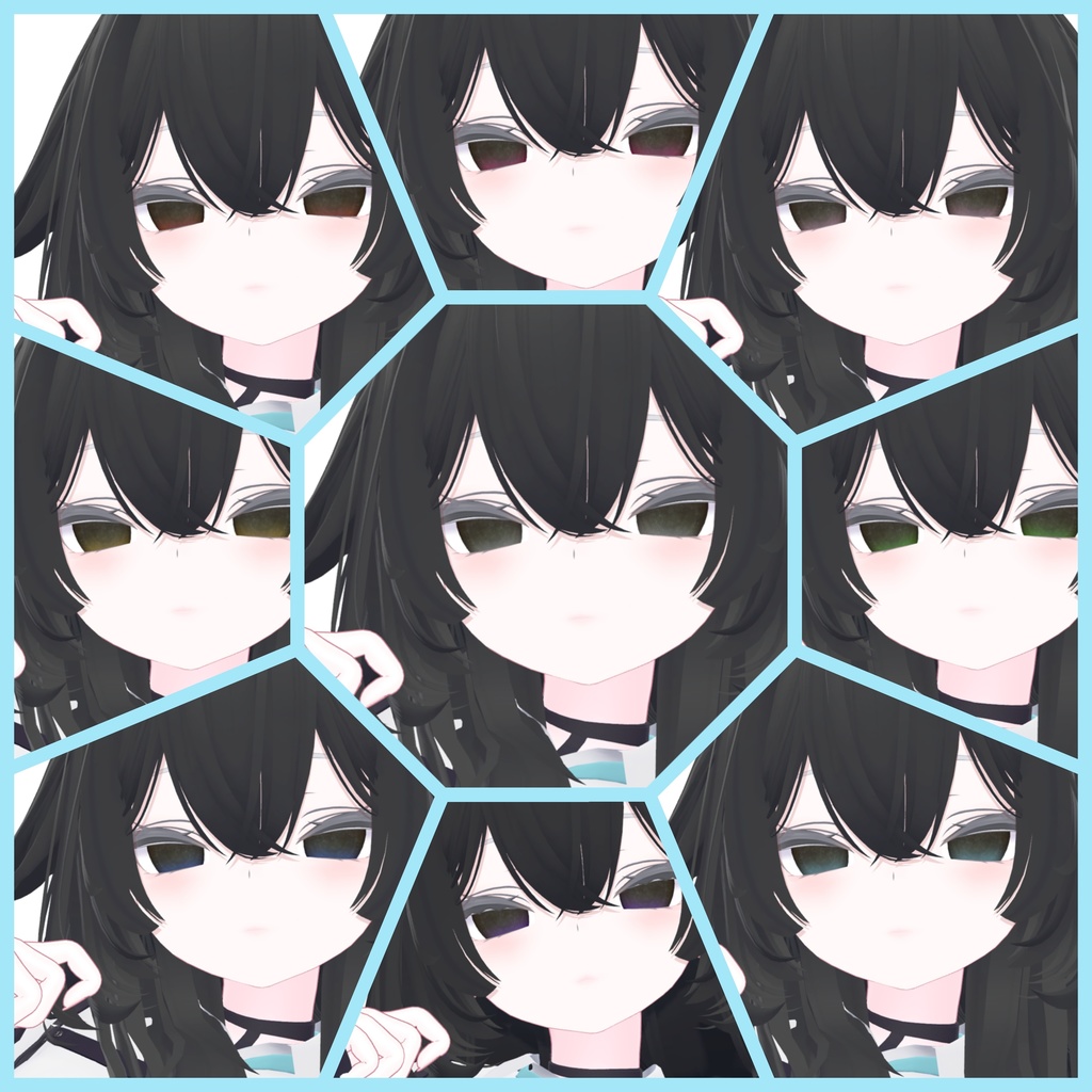 【VRchat】3Avatars 闇堕ちEye Texture 10色 カラー しなの/ルルネ/リナシータ