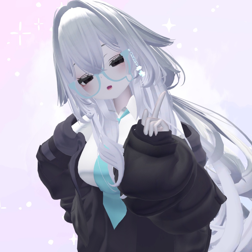 《SALE》【VRchat】なみだめがね💧~太フレーム~《MA対応》