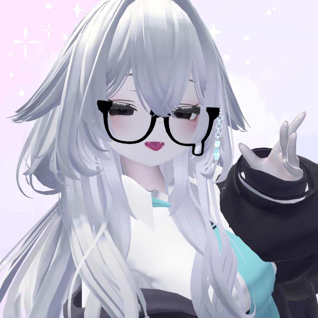 《SALE》【VRchat】なみだめがね💧~太フレーム~《MA対応》