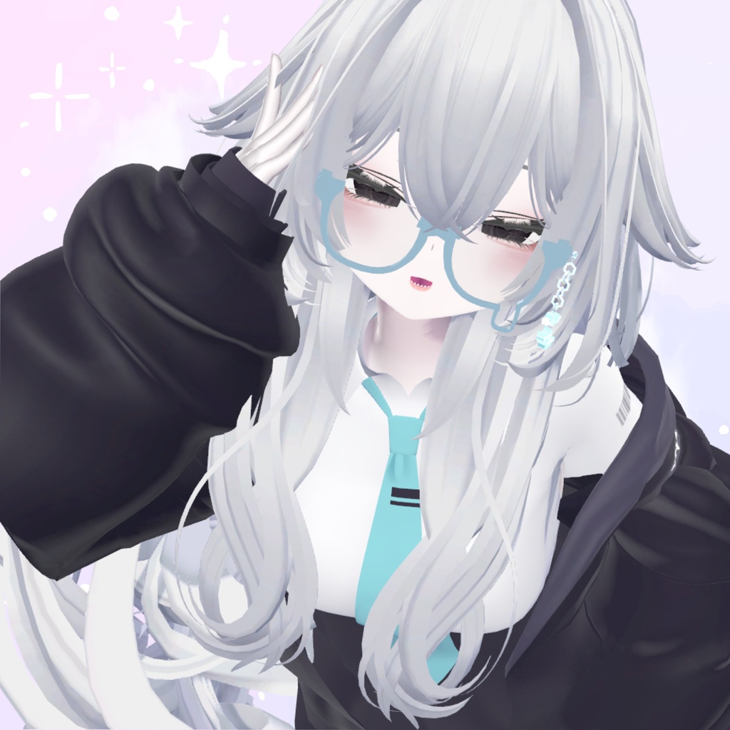 《SALE》【VRchat】なみだめがね💧~太フレーム~《MA対応》