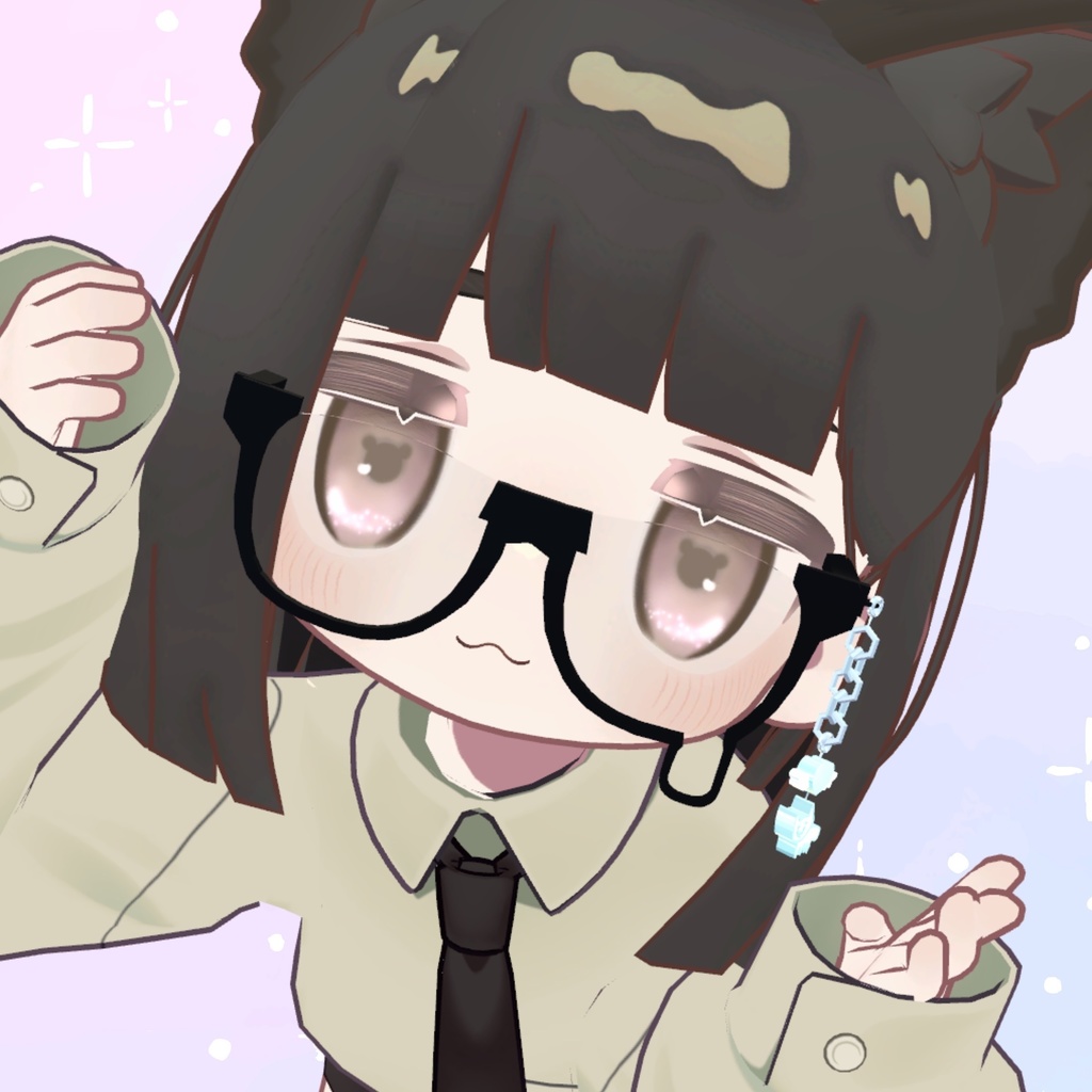 《SALE》【VRchat】なみだめがね💧~太フレーム~《MA対応》