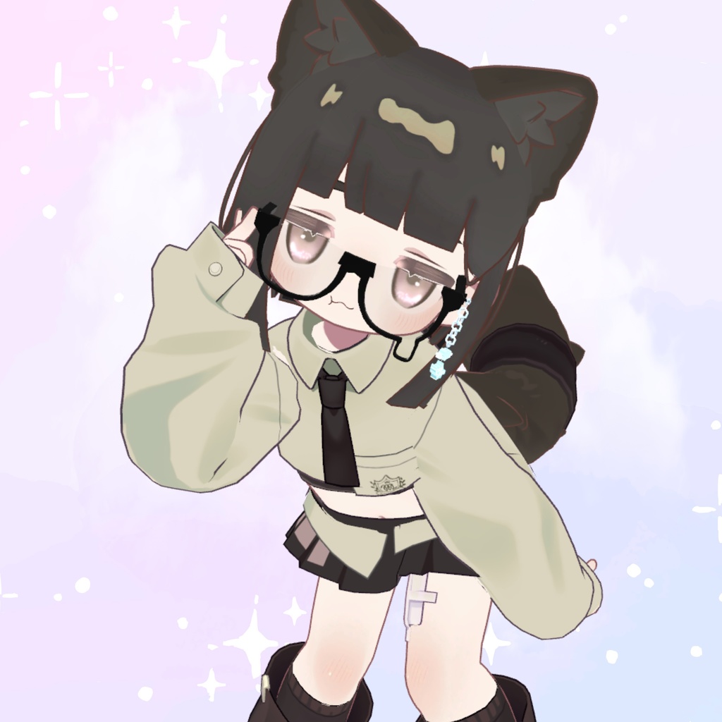 《SALE》【VRchat】なみだめがね💧~太フレーム~《MA対応》