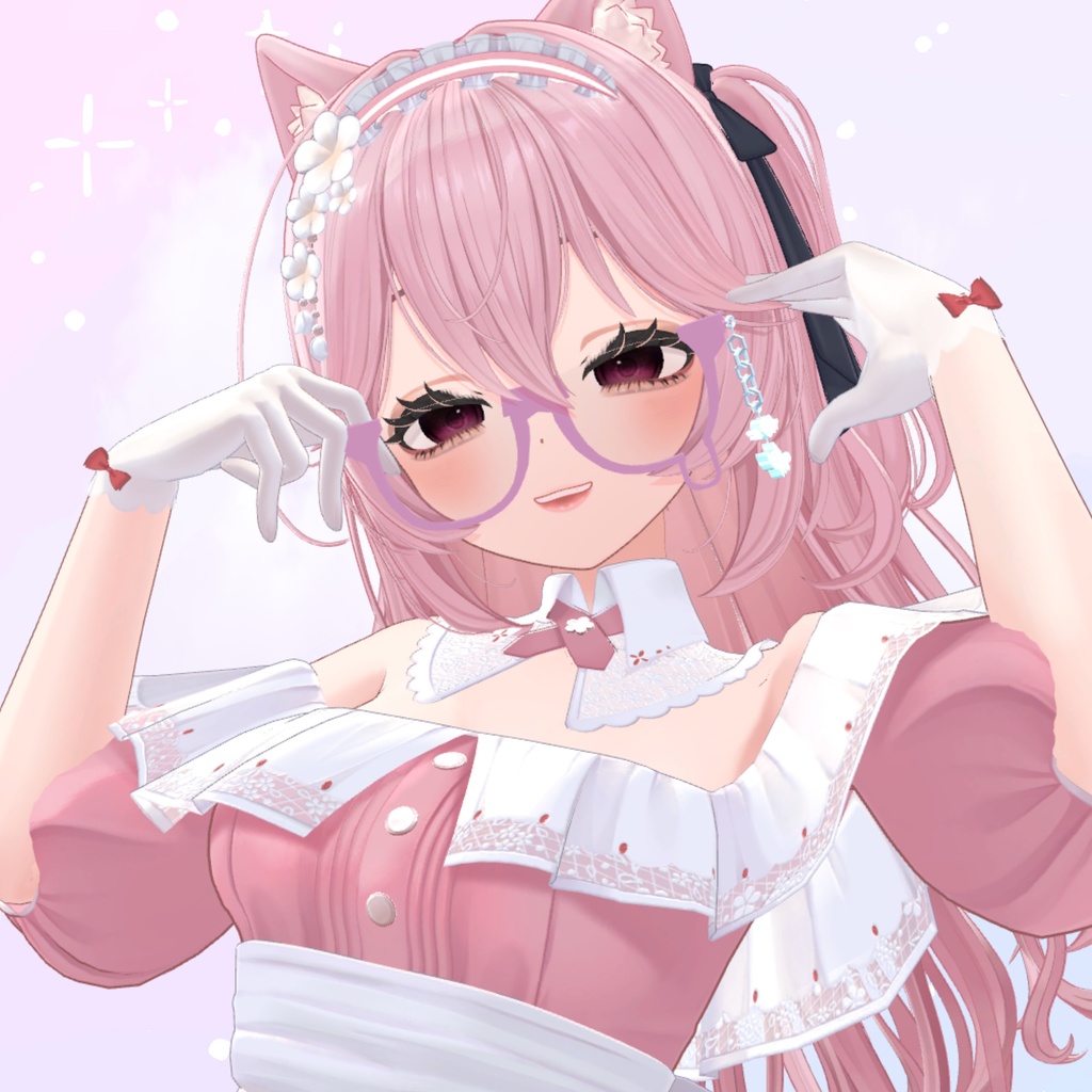 《SALE》【VRchat】なみだめがね💧~太フレーム~《MA対応》